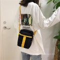 Wholesale factory price trend leisure solid color girl cotton canvas cross body bag